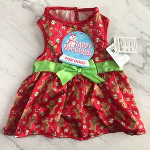 Simply Wag Happy Pawlidays Dog Christmas Dress NWT